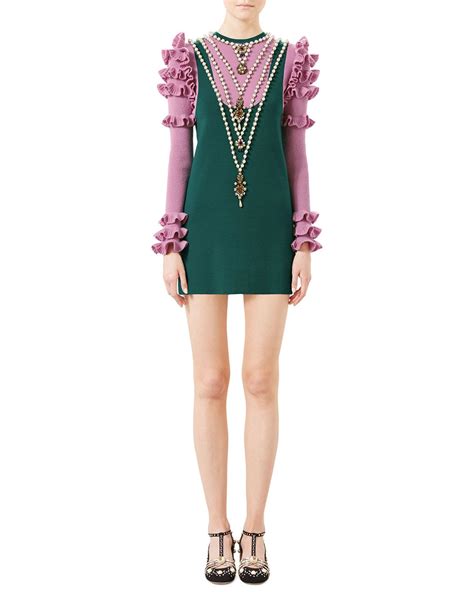 gucci floral dress with long sleeves and tie at neck|gucci long sleeve lace dress.